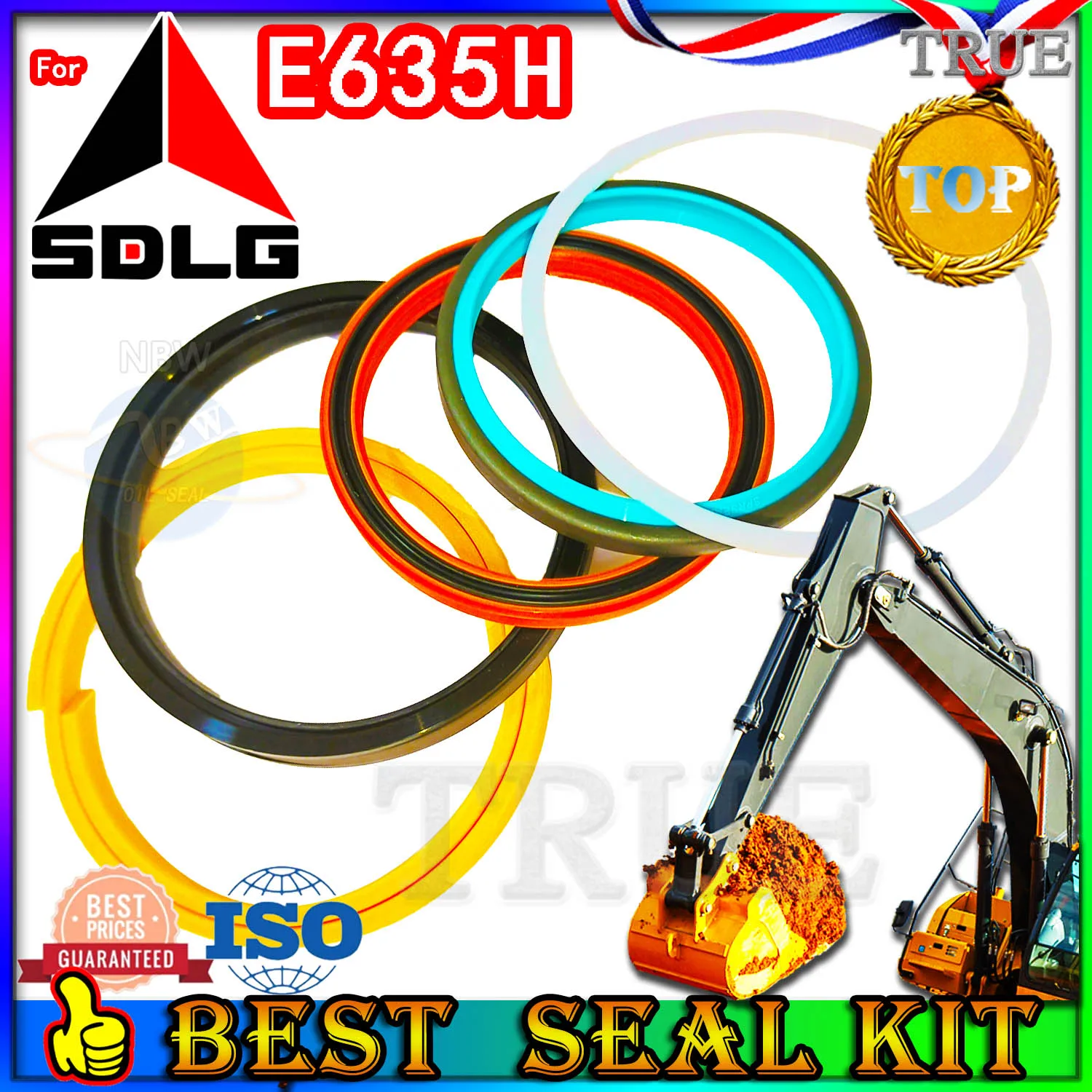 For SDLG E635H Oil Seal Repair Kit Boom Arm Bucket Excavator Hydraulic Cylinder Center Joint Gasket Nitrile NBR Nok Washer Skf