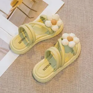 Zapatillas para niñas, zapatos para niños, chanclas para niños, sandalias de playa con flores de moda, novedad de verano 2024