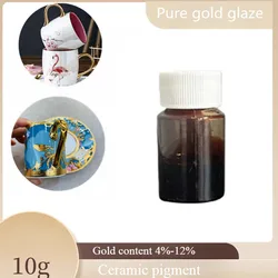 10ml/Bottle Ceramic Gold Water 4%-12% Handmade DIY Glaze Porcelain Bottle Cup Plate Decorative Painting Paint Tracing Gold Edge