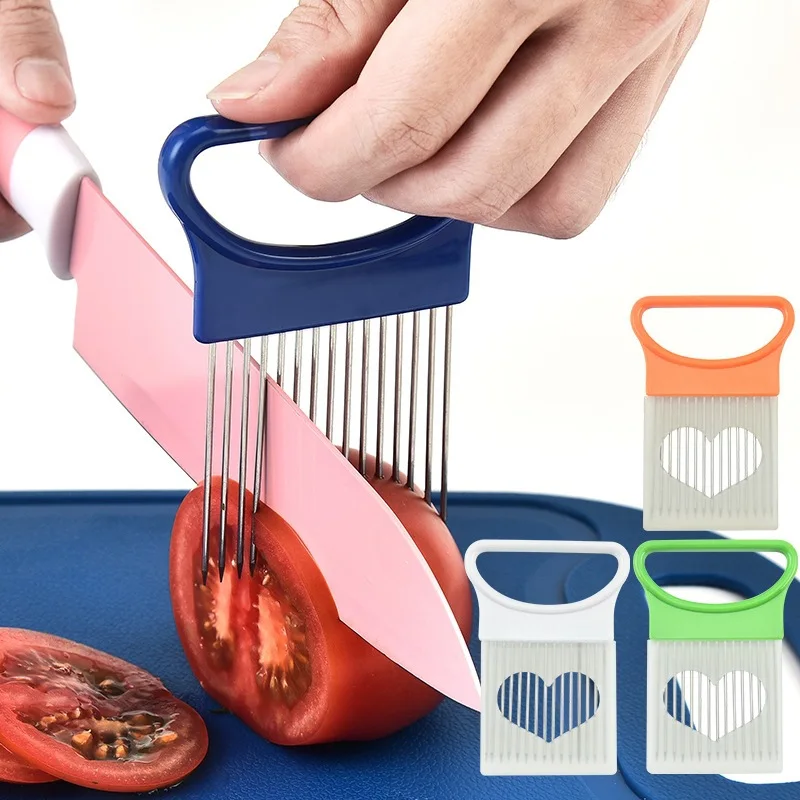 

Onion Needle Household Fruit and Vegetable Cucumber Onion Slicing Fixer Stainless Steel Onion Fork Tender Meat Tenderizer Needle