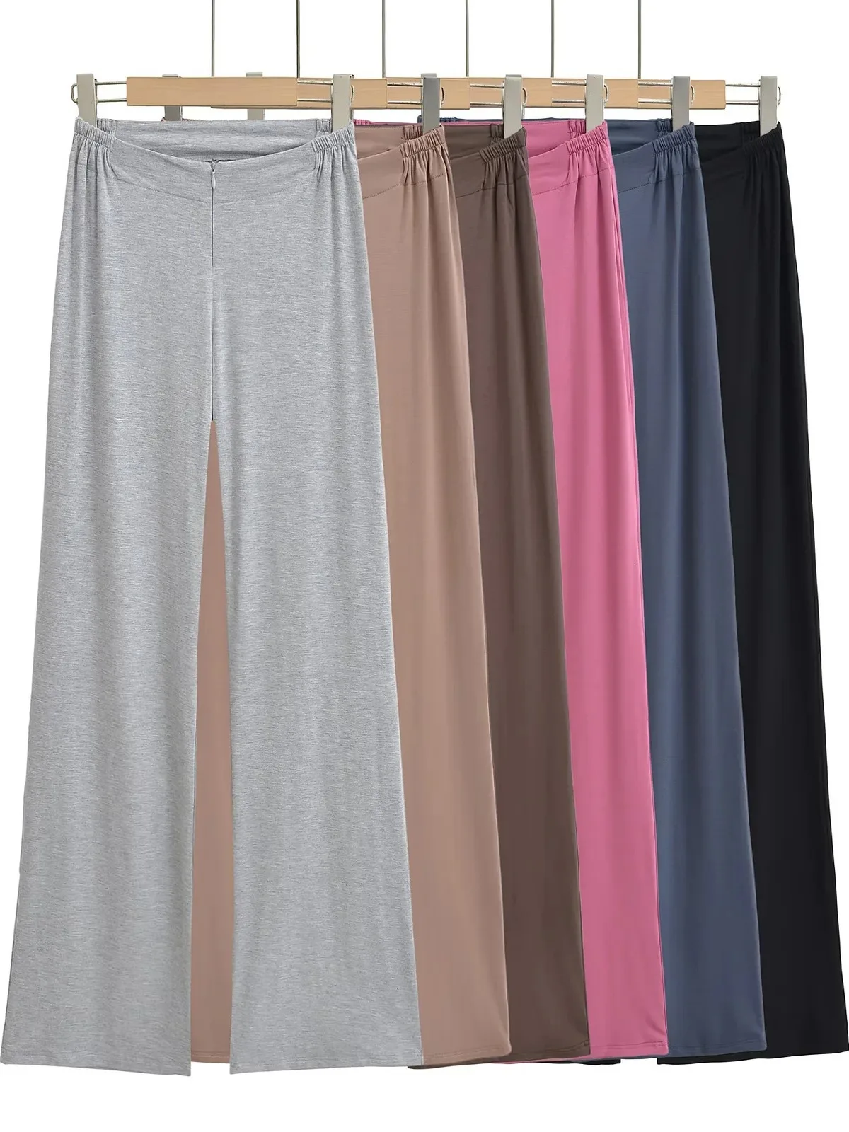 Low Waist Fitn Yoga Casual Pants Women Street Sle Wide Leg Pants Zipper Closure Comfortable Loose Fit Spring Season