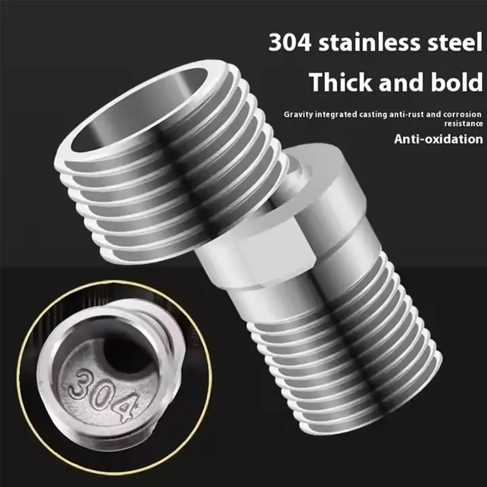 1pc Stainless Steel Angled Curved Foot Angle Adjustment 360° Rotatable Eccentric Screw Corner Wall Mounted Shower Faucet Adapter
