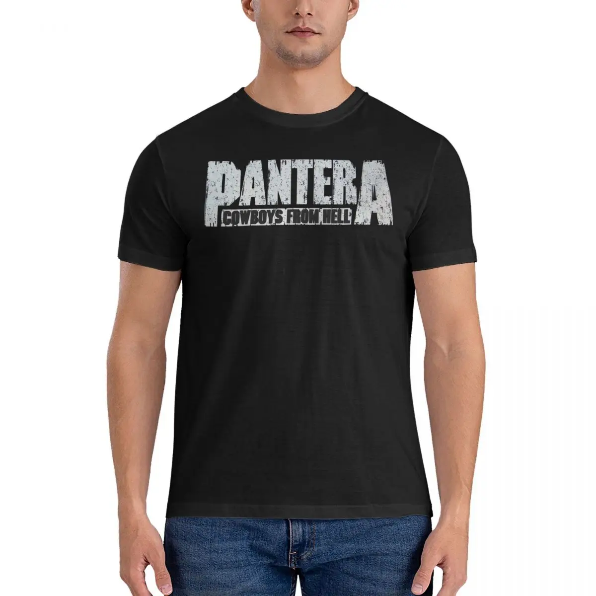 Men Women\'s T Shirt White Logo Music Band T-Shirts Harajuku Pantera Beach Tee Shirt Streetwear Casual Cotton Clothes Gift