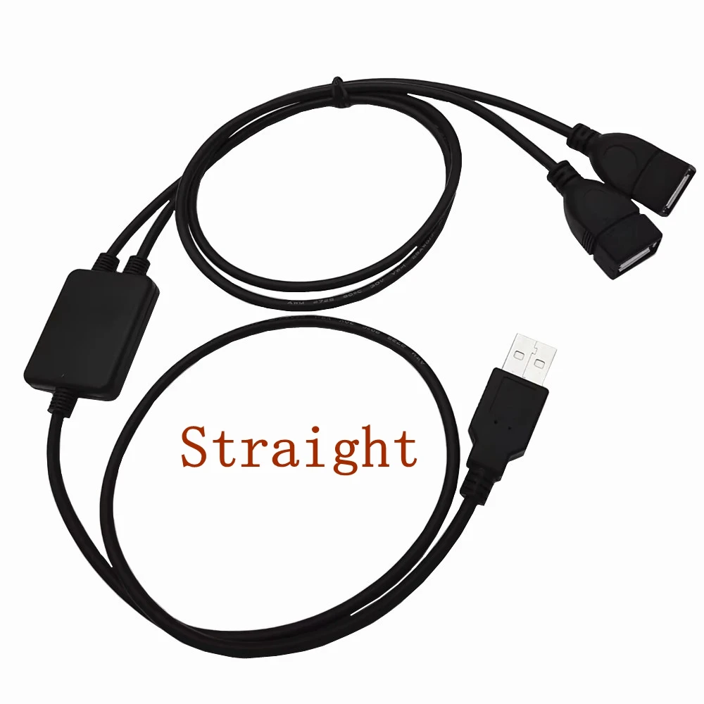 USB 2.0 A Male Plug To 2 Dual USB A Female Jack Y Splitter Hub Adapter Cable 100CM