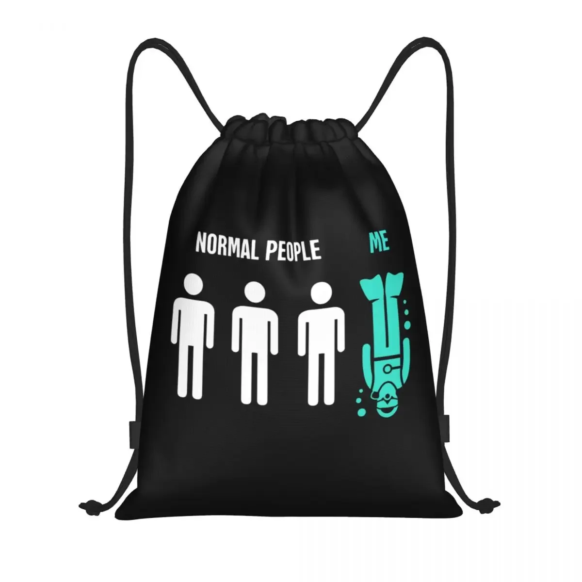 Normal People Me Drawstring Bags Men Women Portable Gym Sports Sackpack Funny Scuba  Shopping Backpacks