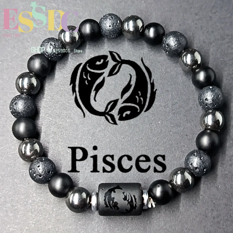 Lucky Bracelet Popular Bracelet Twelve Constellations Bracelet Frosted Stone Beads Eight Planets Bracelet Peaceful Pair Fashion