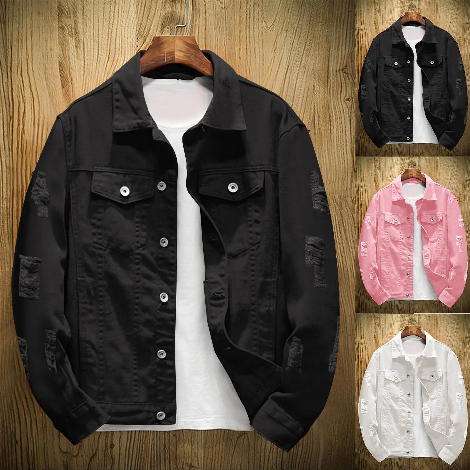 Chaqueta vaquera informal hombre estilo vintage primavera otoño - imagen 4