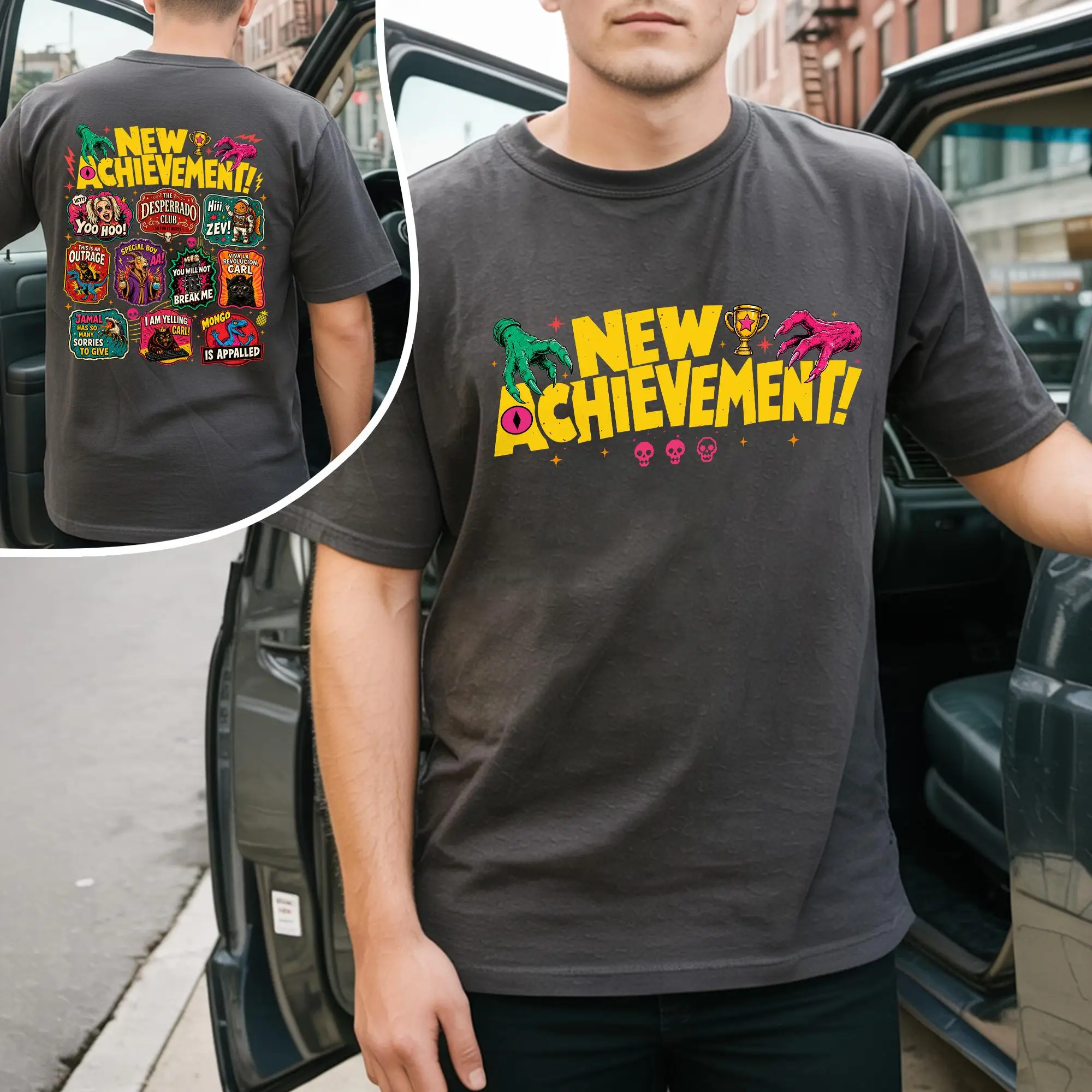 Dungeon World Stamps Graphic Tee, LitRPG Desperado Club Shirt,New Achievement, Gift for LitRPG Lovers, Book Series Apparel view 5