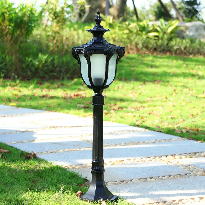 KARLOS-luz LED de bronce para césped para exteriores, lámpara Retro para jardín, resistente al agua IP65, decoración del hogar para patio, Villa, accesorio