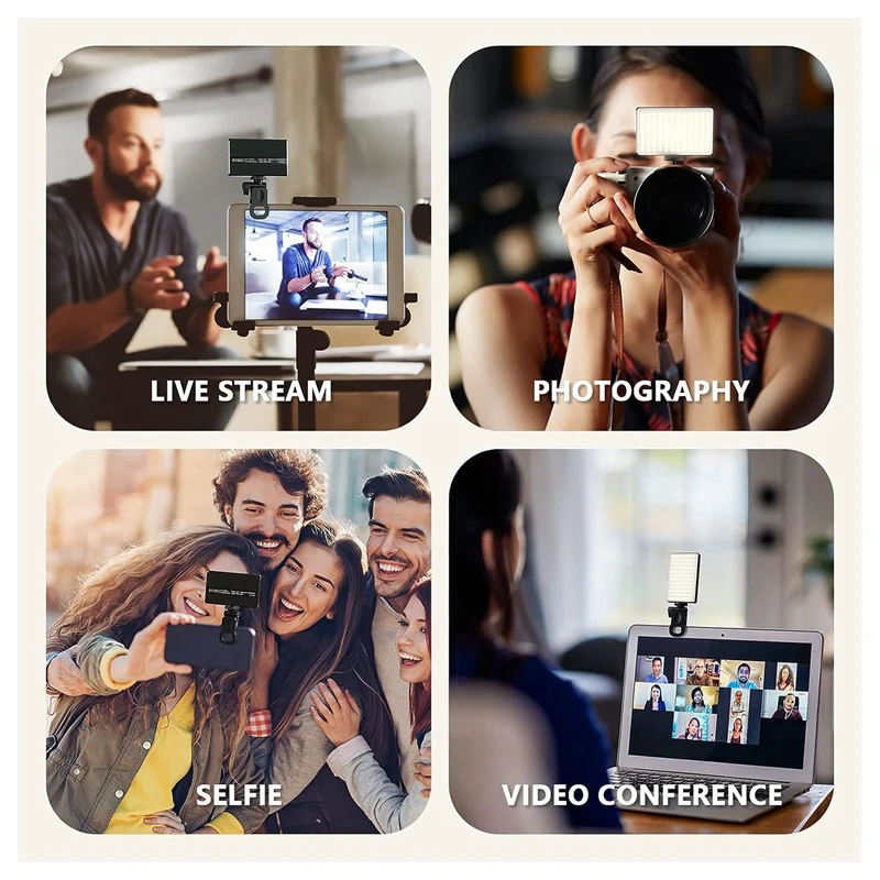 3000Mah 120 LED Rechargeable Phone Light Clip 3 Modes Brightness Ring Light For Phone,Camera,Laptop