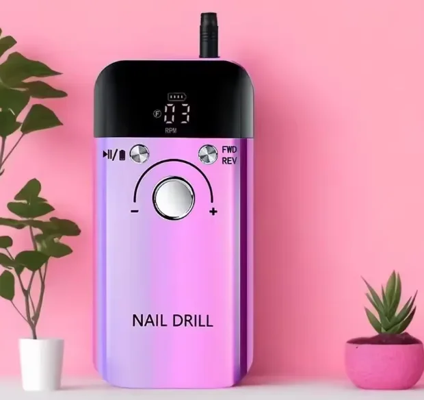Perceuse à ongles électrique professionnelle, adaptée aux outils pour ongles en gel acrylique, kit de manucure portable rechargeable pour lime à ongles,