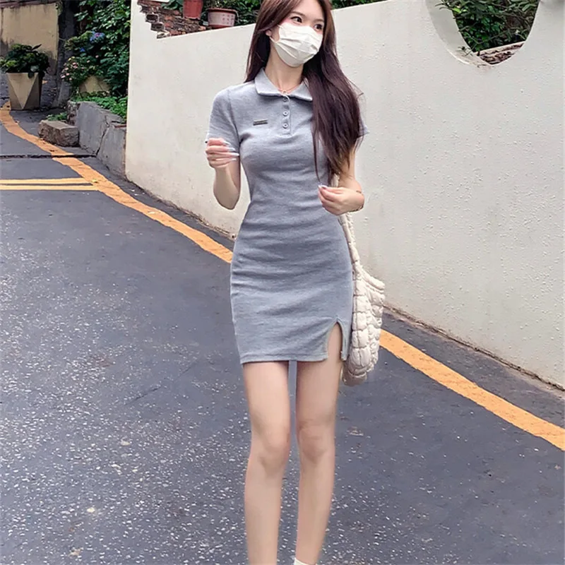 slim-fit-wrapped hot girl skirt women's clothing slimming 24 new summer cinched short temperament dress