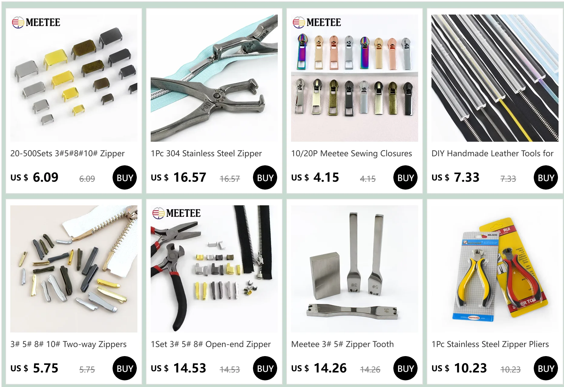 3 # 5 # 8 # 10 # Zweiwege-Reißverschlüsse Reparatur-Sets 10-50 Sets Doppelschieber-Reißverschluss Rutschfester Stopper Metall-Reißverschlüsse Endklemmen – Detail 1