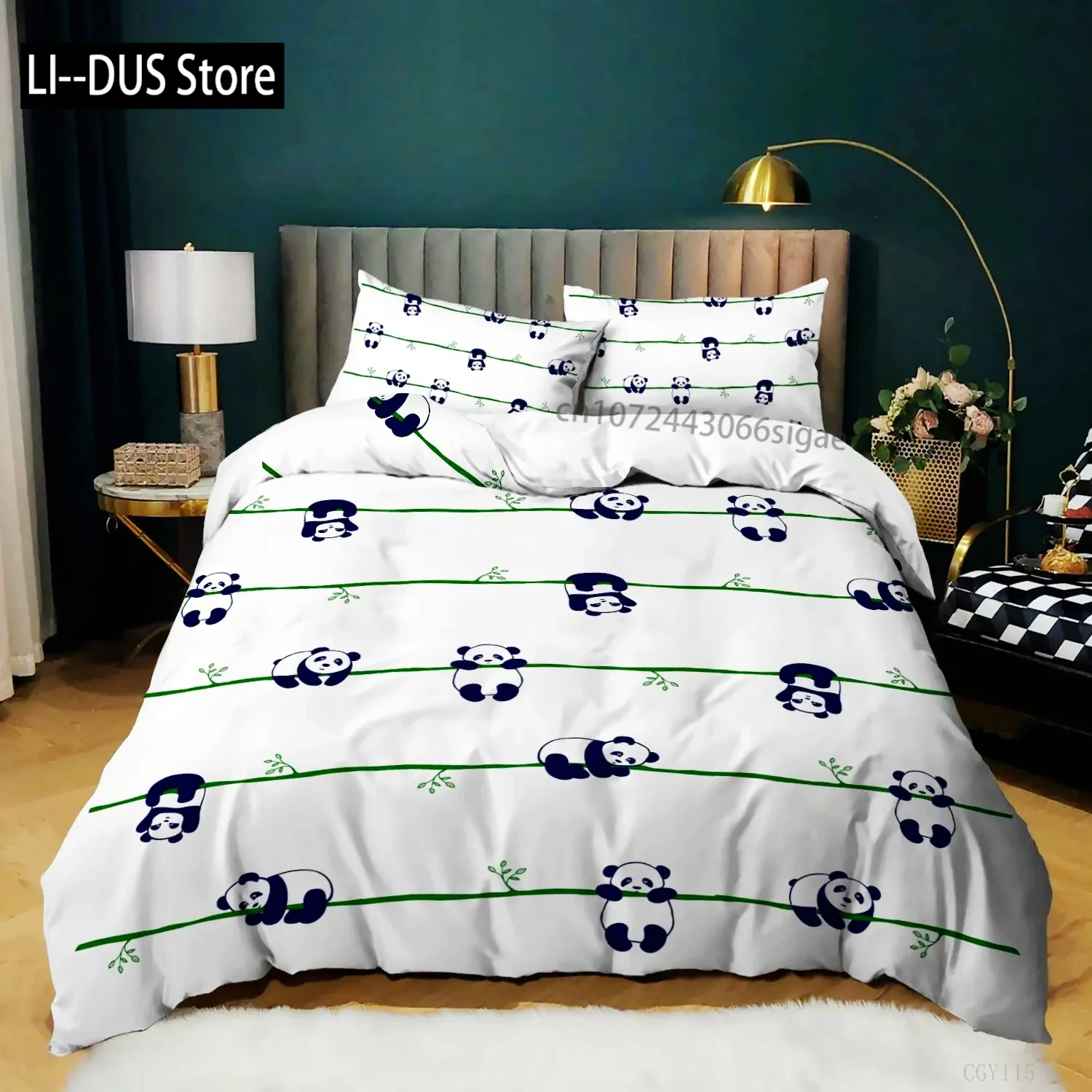 

Black And White Duvet Cover, Panda Decor Printed Bedding Set For Kids Boys Girls, Comforter Cover With Pillowcases Queen Size