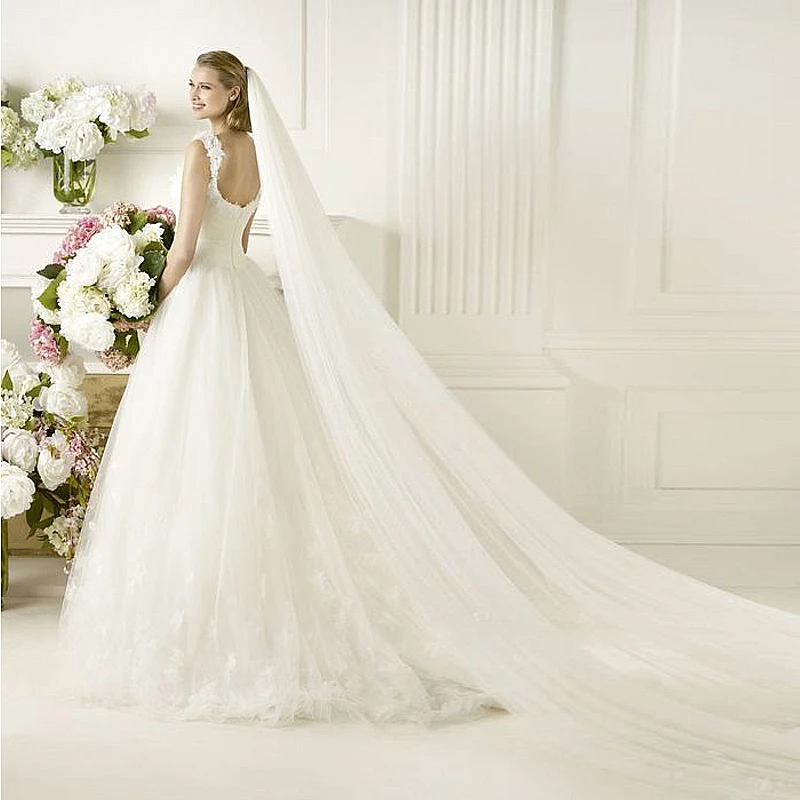 

1-слойная очень широкая фата из тюля, свадебная фата длиной до собора с расческой белого, белого, цвета, шампанского