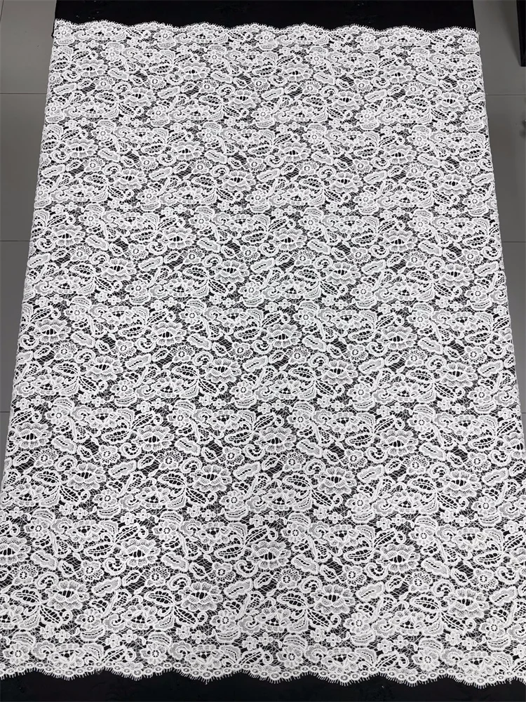 2026 Afrikanischer Stoff Luxuriöse Hochwertige Spitze Wasserlösliche Bestickte Modische Weiche Weiße Spitze 5 Yards – Detail 10