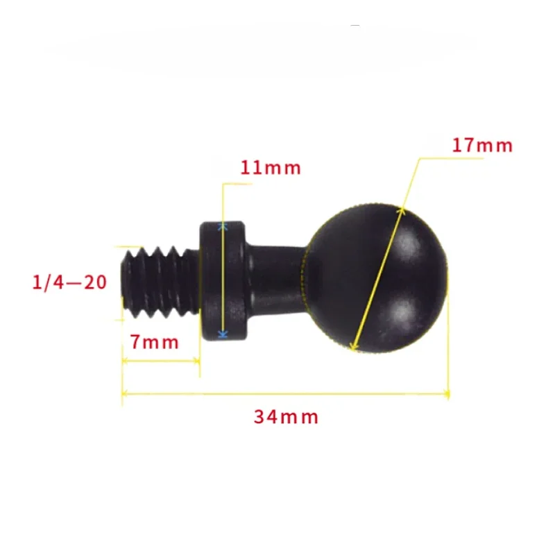 13mm/15mm/17mm BallHead Adapter Clip Mount for Gopro Action Camera 17mm Converter to 1/4 Screw Head for Camera Stand Accessories view 6
