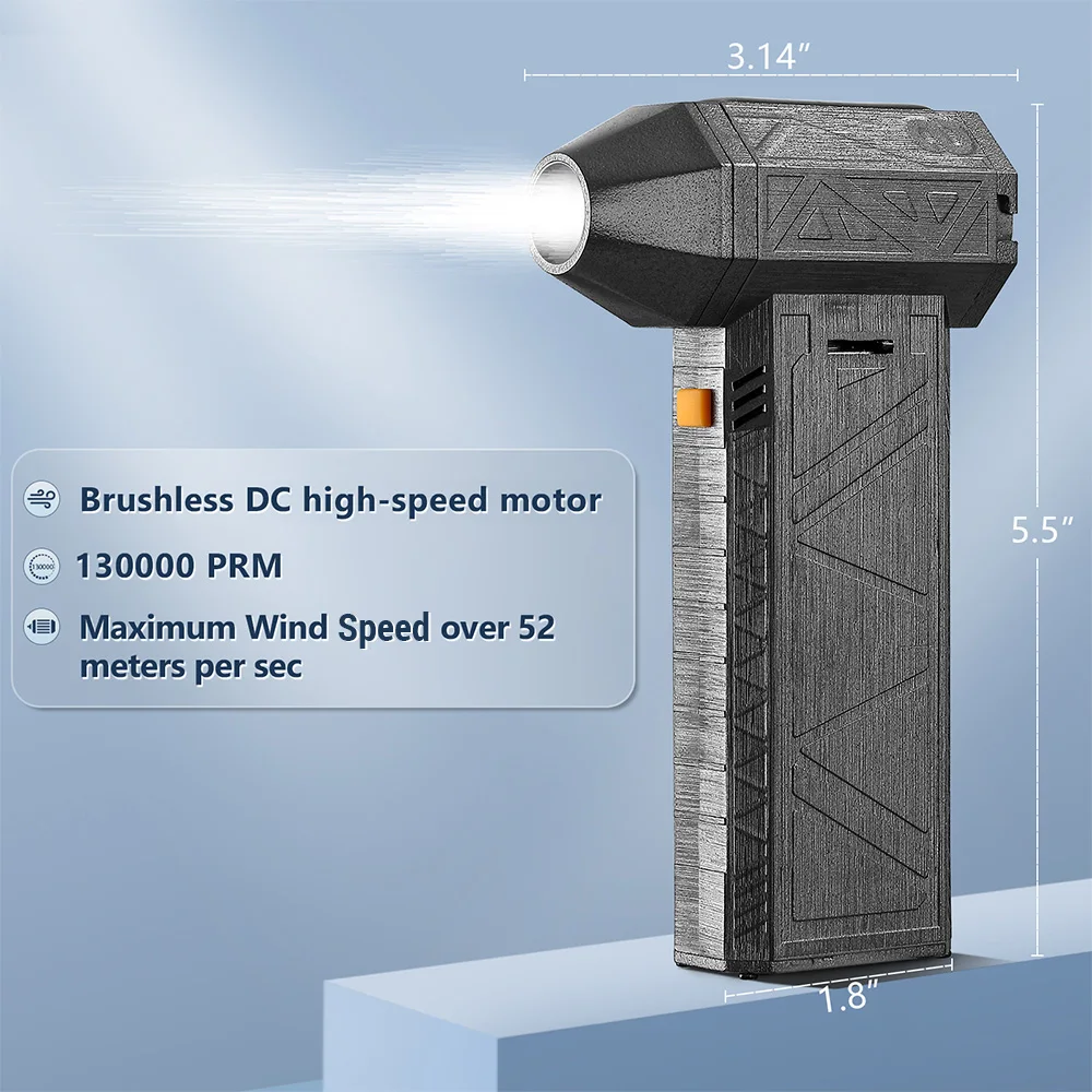 미니 터보 제트 선풍기, 강력한 충전식 송풍기, 터보 폭력 선풍기, 52 m/s, 130000 RPM