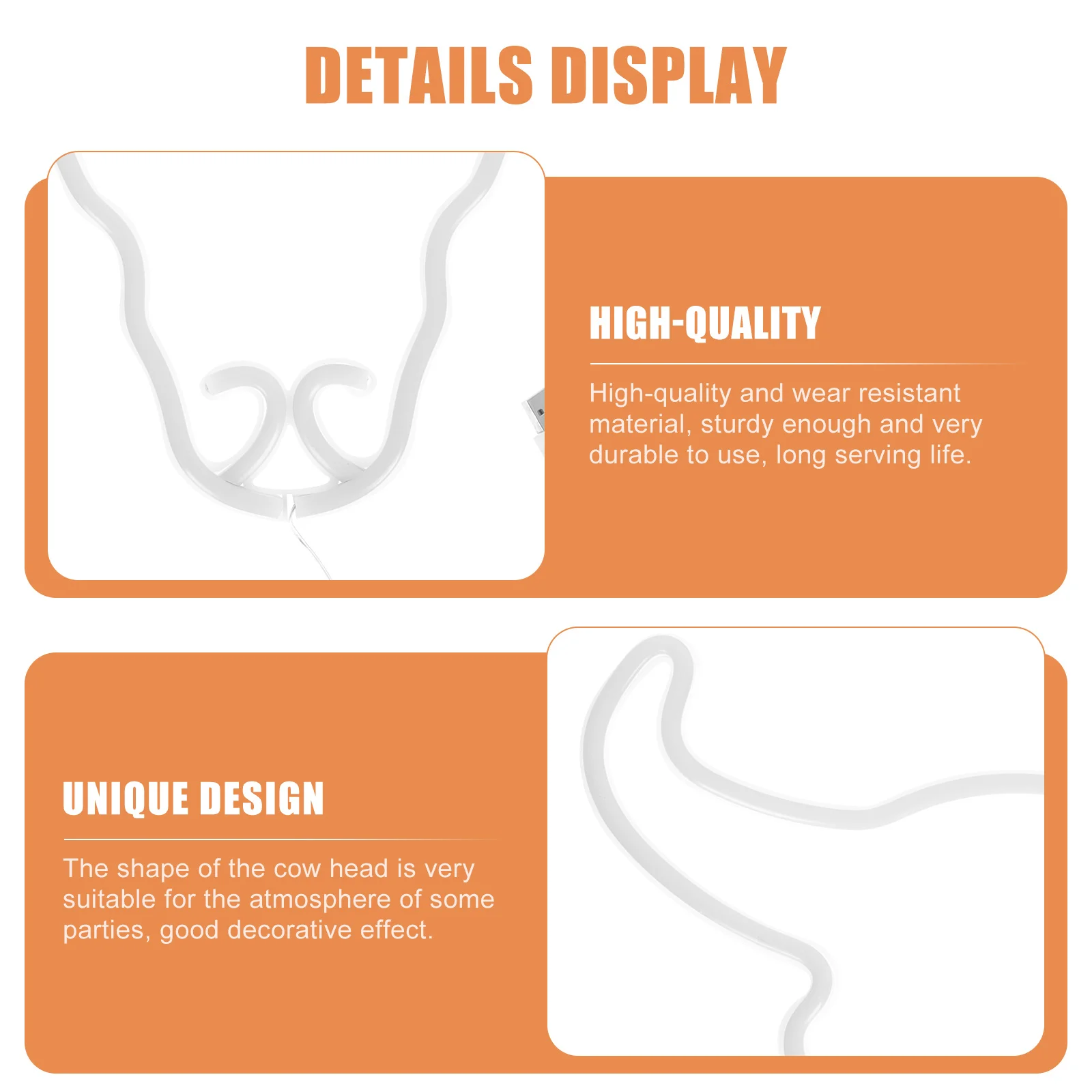 1pc Cow Head Neon Lamp Led Light Decor For Home Hotel Mall Party Festival Gathering Decorative Lighting Commercial