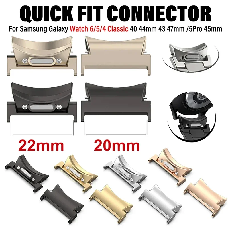 Connector for Samsung Galaxy watch 6/6 classic 47mm 43mm 44mm 40mm accessories Stainless Steel Quick fit Adapter 4/5/pro band image 6