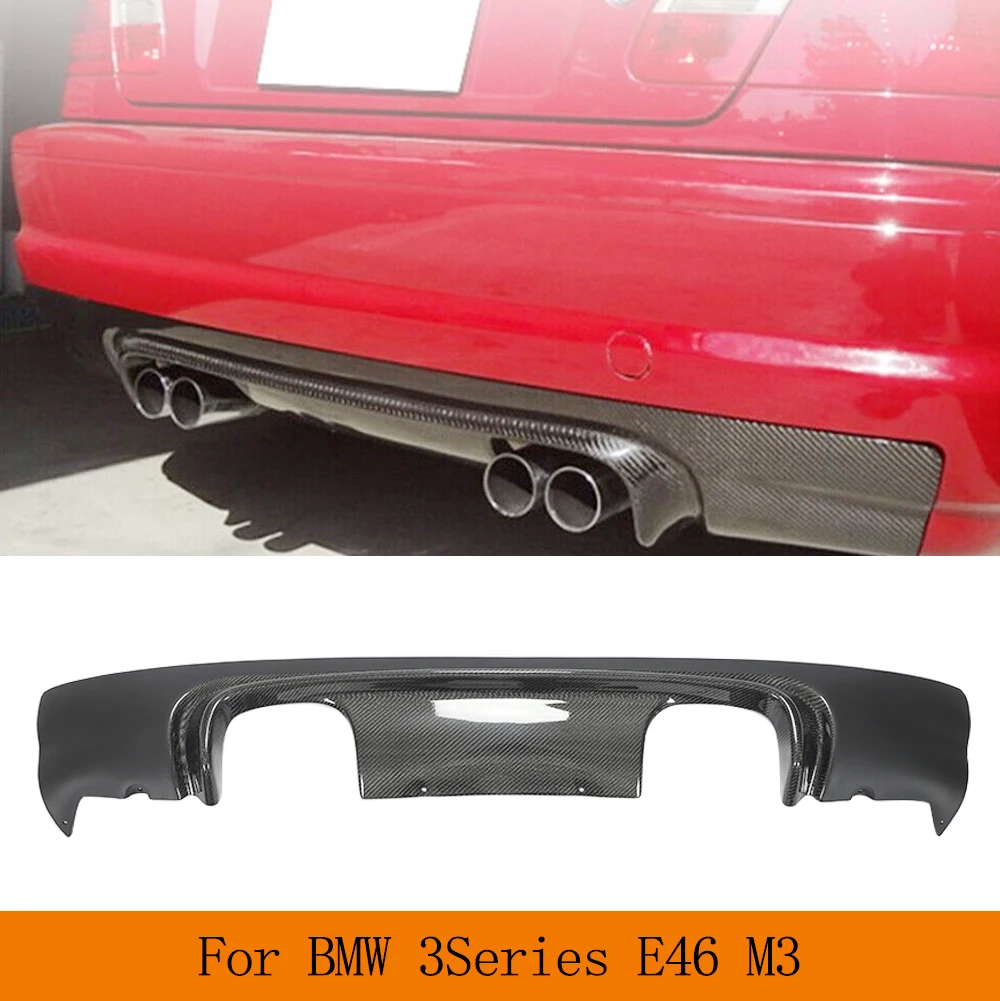 Real Carbon Fiber Rear Bumper Diffuser Lip Spoiler For BMW 3 Series E46 M3 Coupe 2-Door 2001 - 2005 Car Tuning Parts