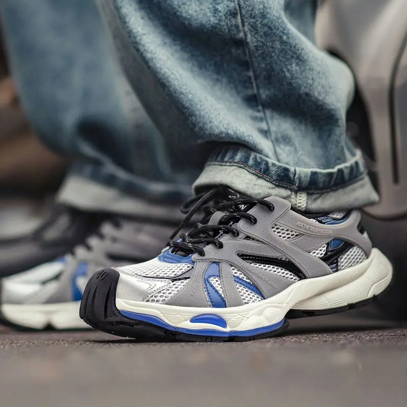 

Maden Retro Men's Mesh Splicing Running Shoes Height-increasing Platform Sneakers Chunky Sporty Dad Shoes for Casual Spring Fall