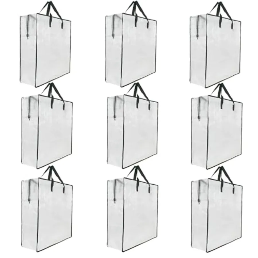 

Набор из 9 прозрачных сумок для хранения с застежкой-молнией и ручками, сумки для одеял, для хранения в шкафу, для переезда и упаковки, для вещей для колледжа