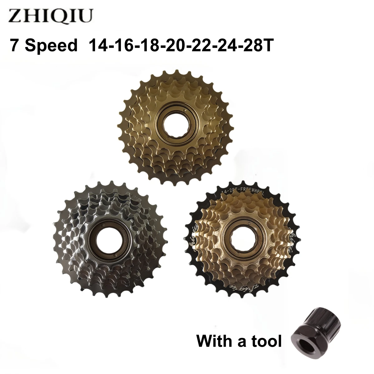 AliExpress ZHIQIU Bike Freewheel, 7 Speed 14-28T, Bicycle Freewheel Threaded Type,Cycling Replacement Part