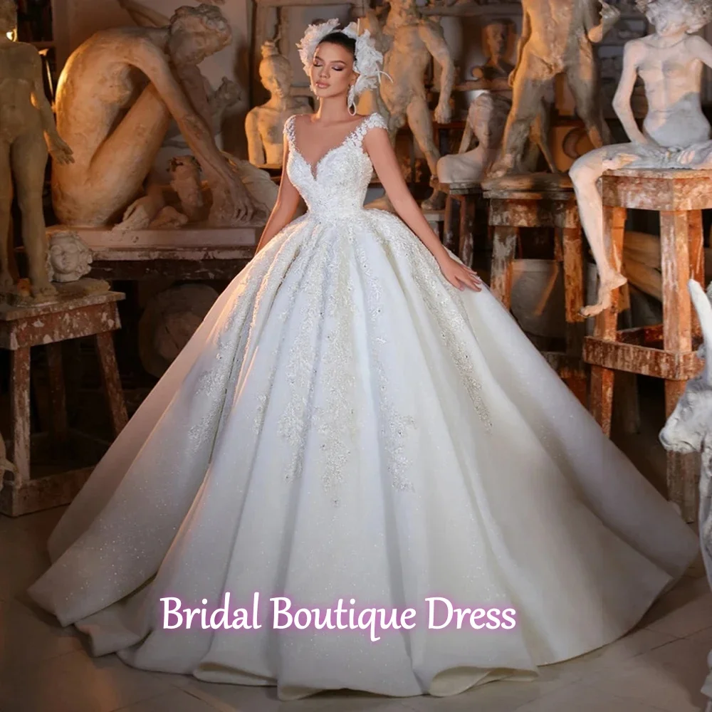 Customized Exquisite Full Beads Appliques Shiny Gorgeous Ball Gown Wedding Dresses Robes De Mariée Vestidos De Novia 2026