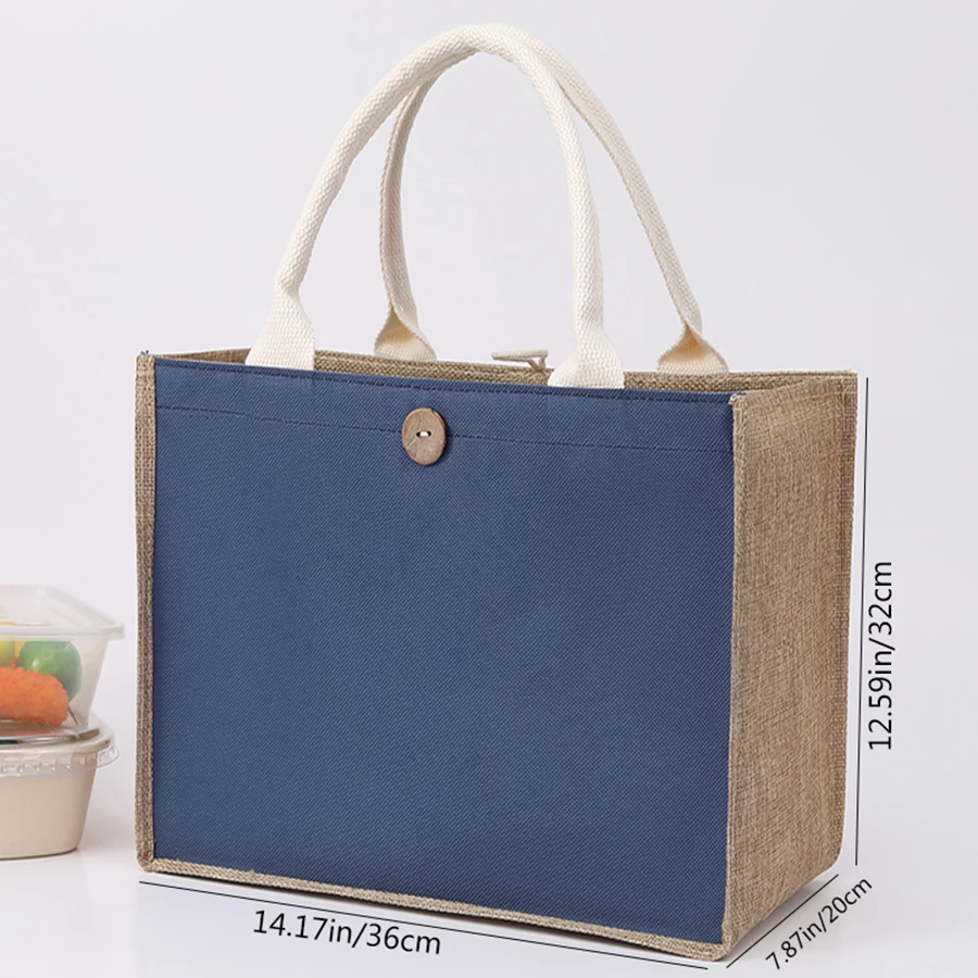 Bag with plastic coating, blank canvas bag, painted jute bag, hand-held jute bag, cotton and jute shopping bag