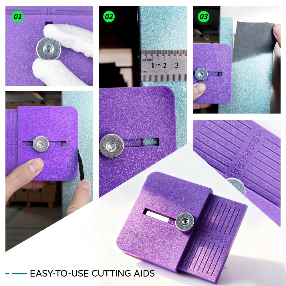 

TOFAR 2Pcs Precision Edge Cutting Aid Tool Distance Guide Plate 5-40mm Car Vinyl Film Wrapping Window Tint Film Cut Knife Helper