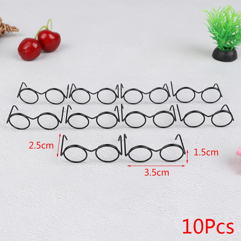 10Pcs/lot Fashion Round Frame Lensless Retro Cool Doll Glasses For Doll 30cm Round Frame No Lens Retro Cool Doll Glasses