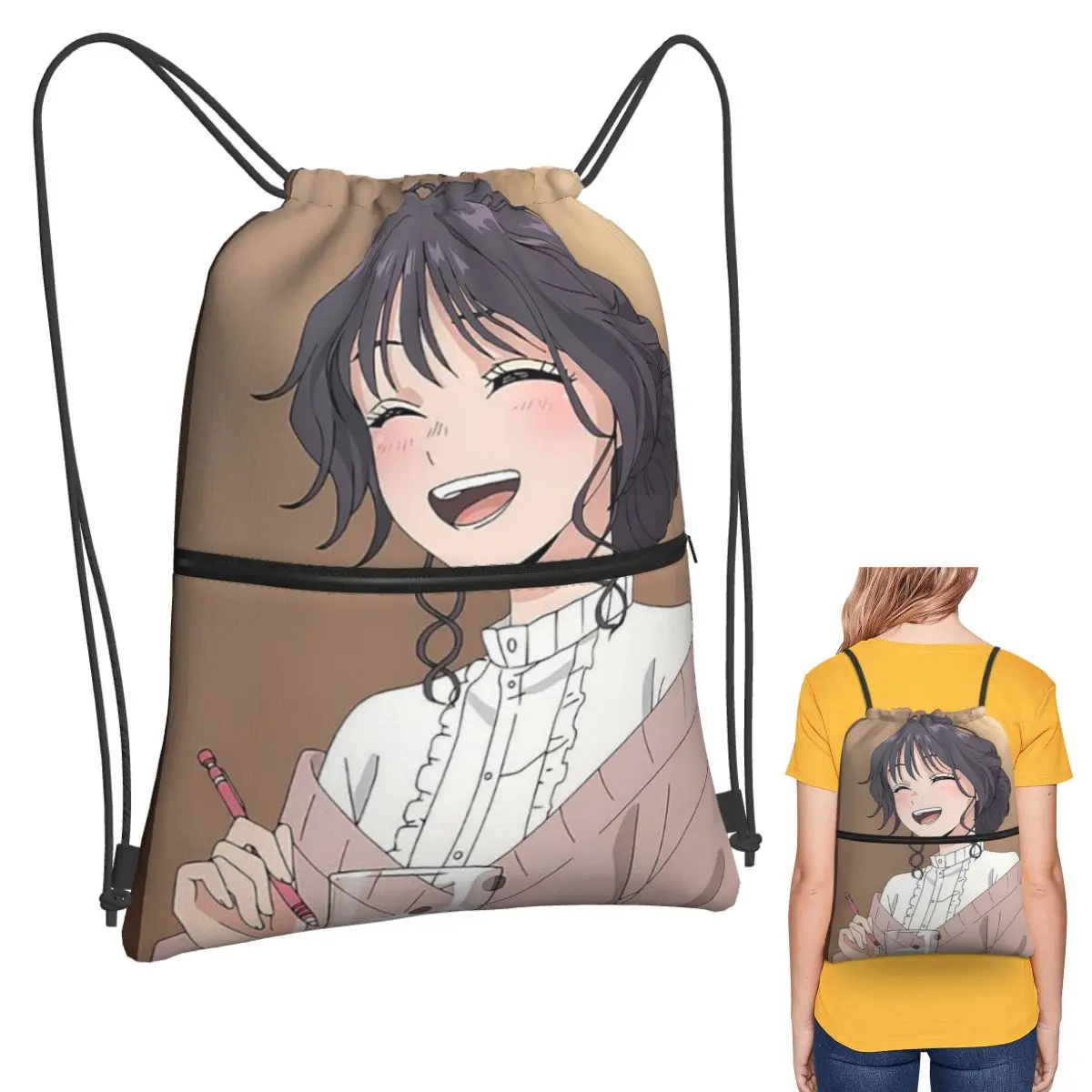 The Fragrant Flower Blooms With Dignity Anime Backpacks Fashion Drawstring Bags Storage Bag Book Bags for Travel Students