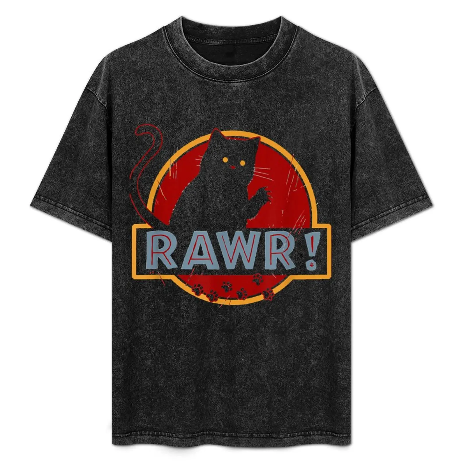 

Rawr! Jurassic Cat T-Shirt Breathable Basic Cotton T-Shirt