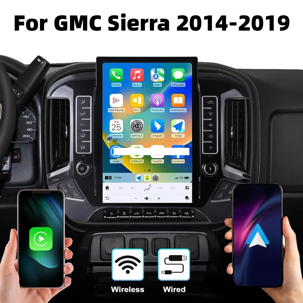 

Autoraido for Chevrolet Silverado GMC Sierra 2014-2019 Stereo Replacement Head Unit 14.4 Inch 2K Multimedia Play 8G+128G