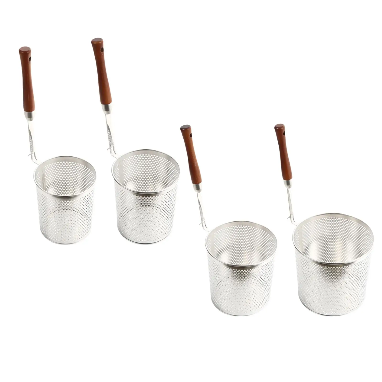 Mesh Food Strainer Food Dumpling Strainer Anti Scald Handle Sifter Pasta Boil Basket Frying Food Basket for Chips Onion Rings