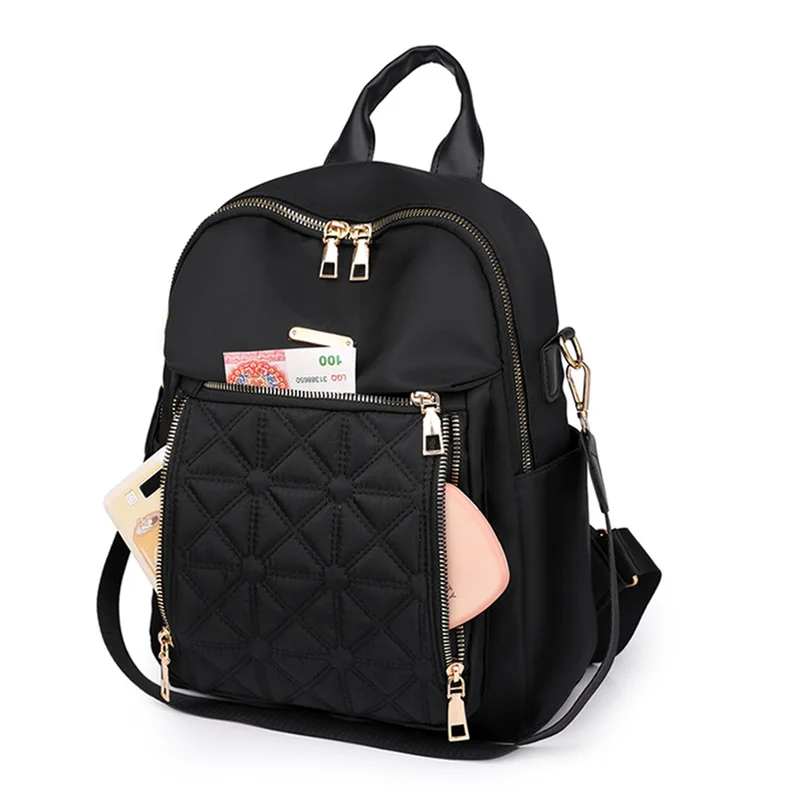 2024 New Fshion Edition Versatile Large Capacity Water Proof Travel Backpack Lingge Embroidered Double Shoulder Bag for Women