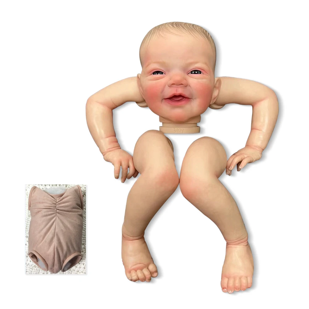 NPK 19inch Reborn Doll kit Charlie painted Doll kit Unfinished Doll parts with Hand Draw Hair