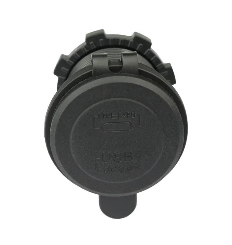 Pengisi Daya Mobil USB PD Tipe C 38W QC 3.0, Adaptor Pengisi Daya Ponsel Tahan Air 12V-24V untuk Mobil, Kapal, RV, Truk