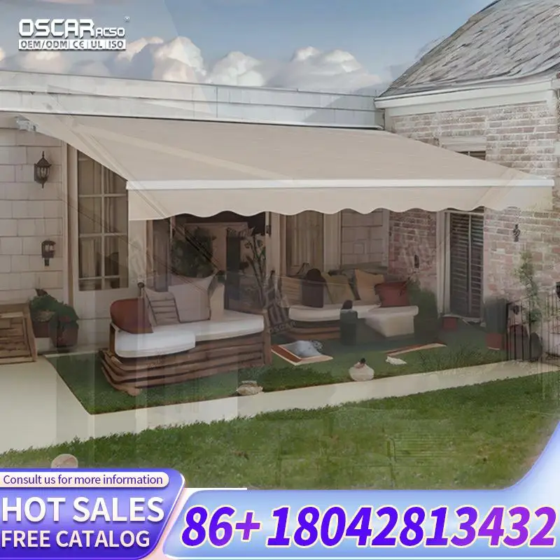 3x25M 5X3M Electric Full Cassette Awning Remote Control UV Protection Luxury Outdoor Garden Balcony Retractable Awning