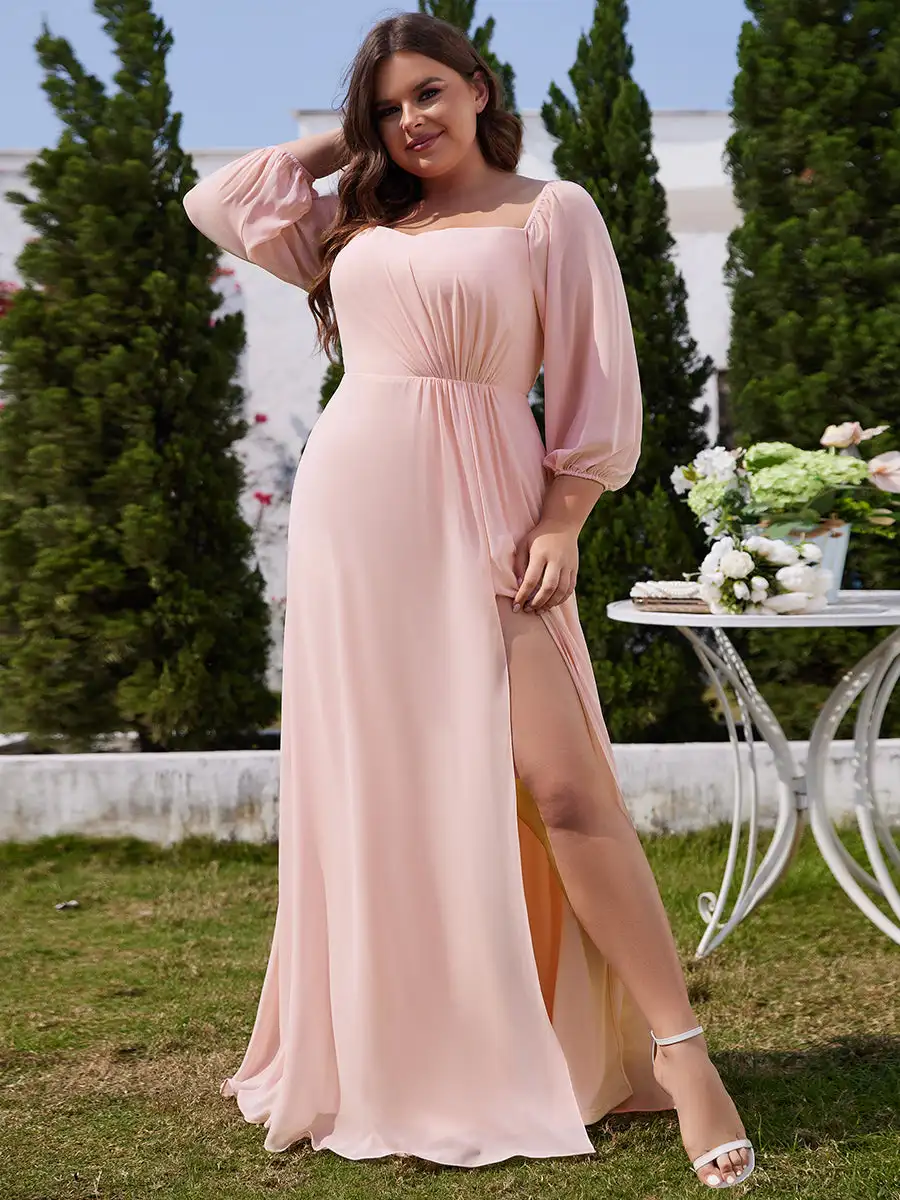 

Elegant Evening Dresses Maxi Long Off Shoulder With Lantern Sleeves 2024 Ever pretty of Chiffon Mint Green Bridesmaid dress