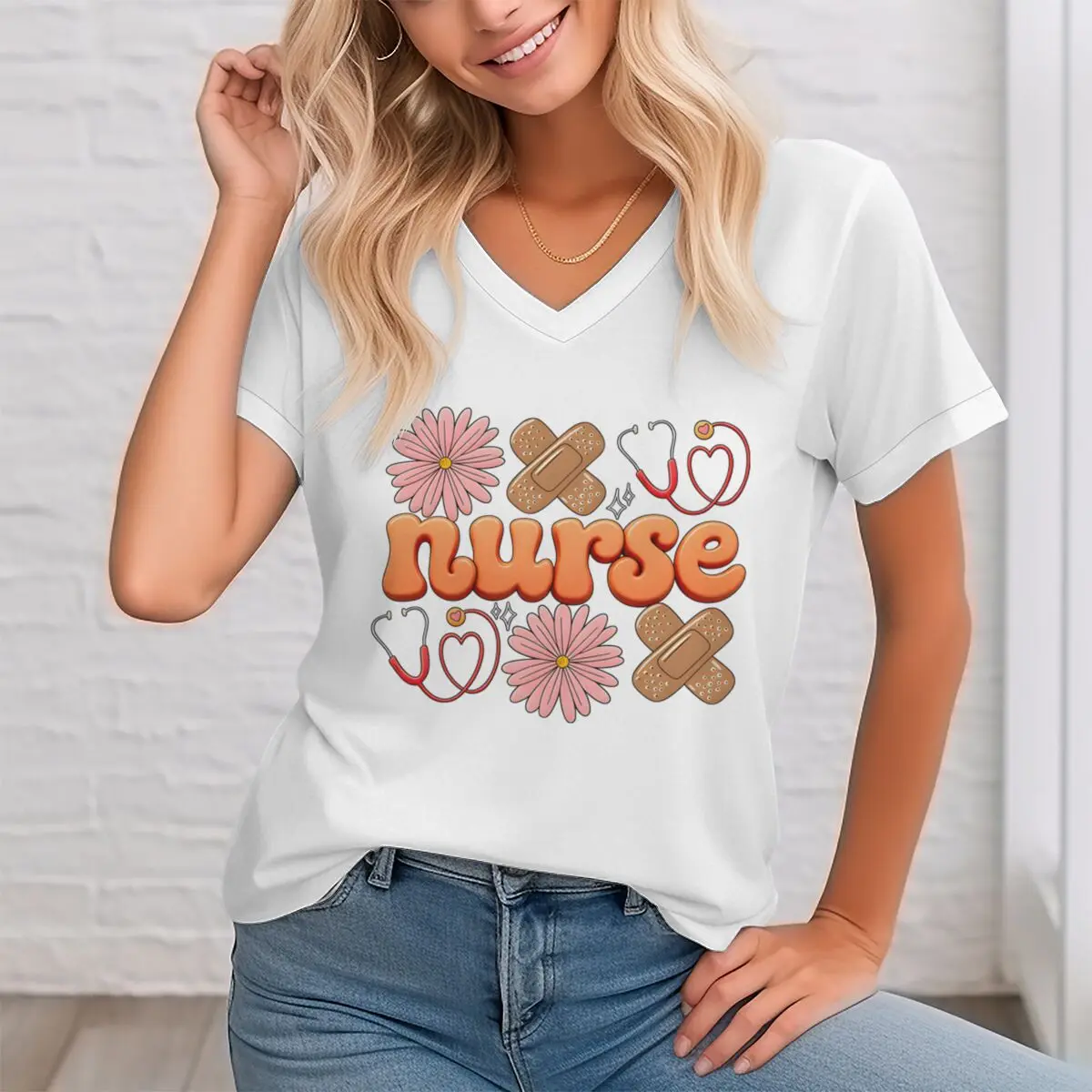 Floral Nurse T Shir…