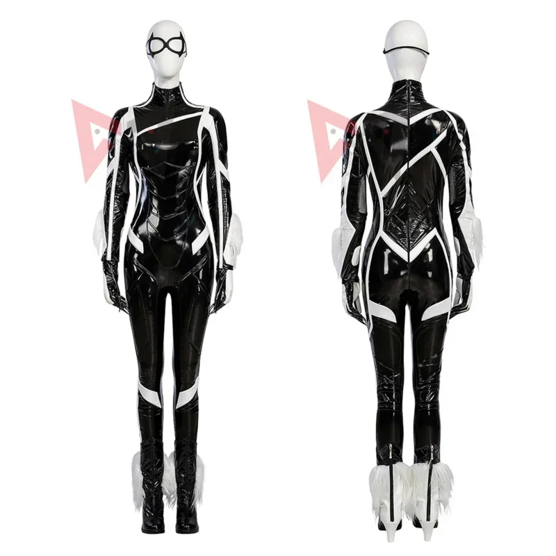 New Black Cat Felicia Hardy Cosplay Jumpsuit Mask Gloves Boots To Choose For Game Party Custom Made