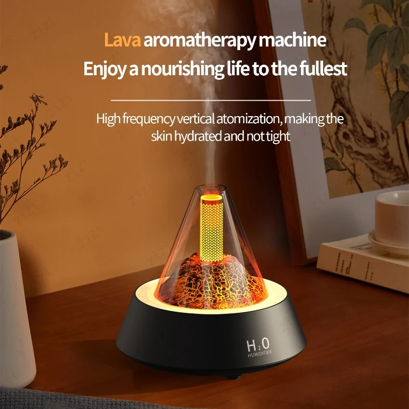 Colorful Lighting Simulation Volcanic Lava Aromatherapy Machine USB Ultrasonic Automatic Humidification Aromatherapy Machine