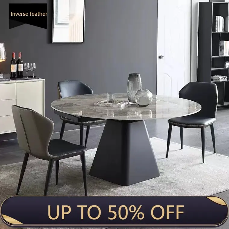 

New Gray Slate Dining Table Restaurant Simple Small Apartment Household Square Kitchen Tables Designer Mueble Home Furniture