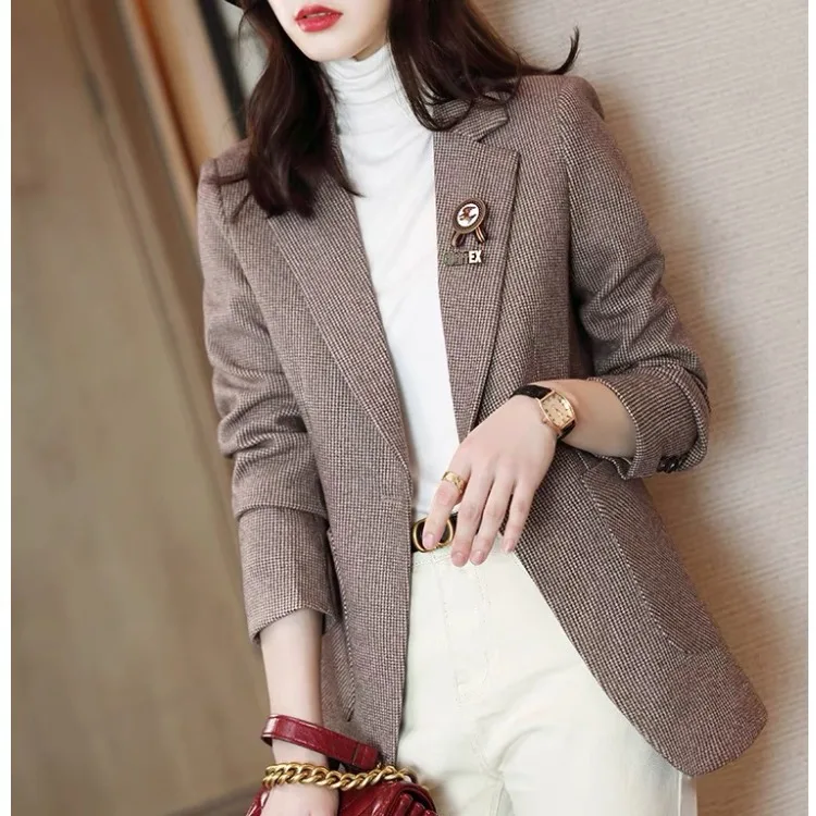 Blazer Women's 2024 New Spring and Autumn High-end Casual Fashion Small Suit Top