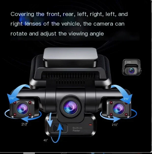 M10max 2K 1440P داش كام لسيارة DVR 4CH 360 كاميرا 24H شاشة ركن السيارة ونظام تحديد المواقع للرؤية الليلية مسجل فيديو تلقائي 256Gmax