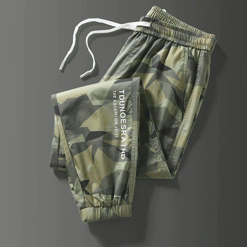 

Ice Silk Men's Summer Thin Air Conditioning Sports Pants Quick Dry Breathable Loose Large Size Camouflage Long Casual Pants