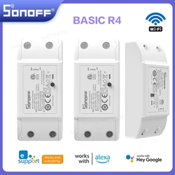 Sonoff Basic R4 와이파이 DIY 인터럽터 스마트 스위치 리모컨, 스마트 홈 eWeLink 앱 제어, 알렉사 구글 홈과 작동