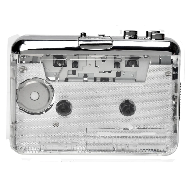 1Set Cassette To MP3/CD Type-C Walkman Audio Music Player Cassette Recorder Transparent